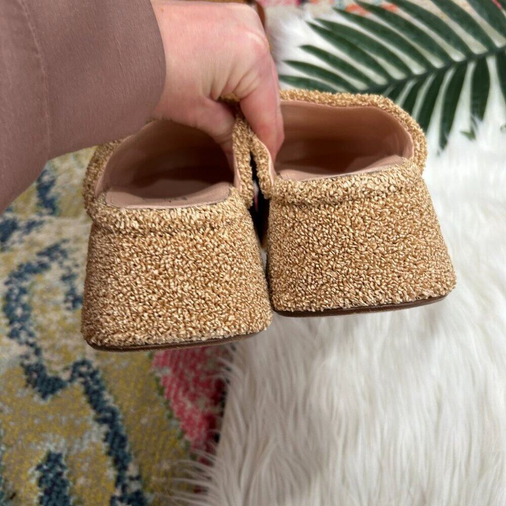 $595 AGL Beige Boho Slip On Chunky Platform Clog Mule 37 / 7 Resortwear Vacation - Picture 7 of 10